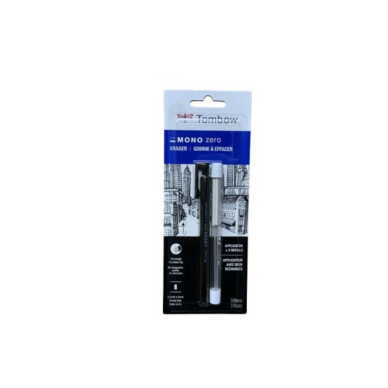 Efface Mono Rectangle Blanche 2,5mm + 2 Recharges